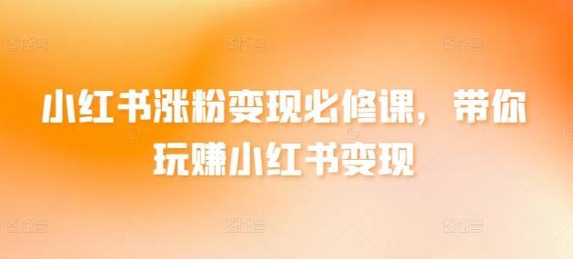 小红书涨粉变现必修课，带你玩赚小红书变现-小艾项目网
