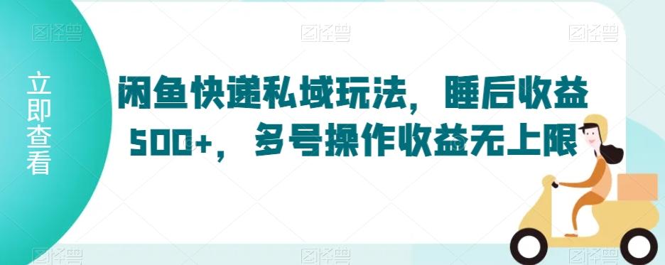 闲鱼快递私域玩法，睡后收益500+，多号操作收益无上限【揭秘】-百盛轻创