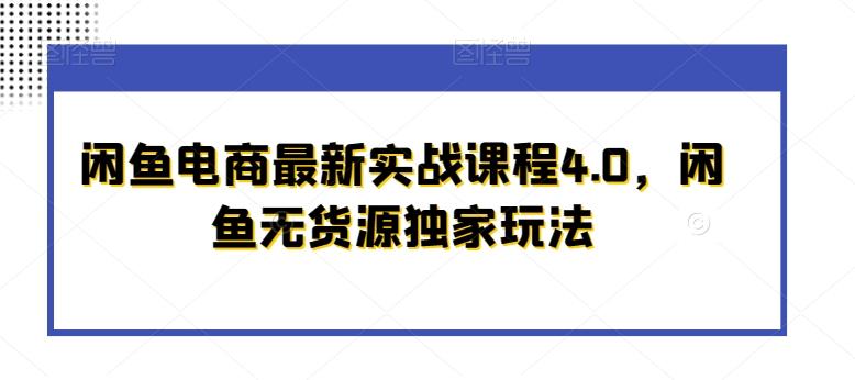 闲鱼电商最新实战课程4.0，闲鱼无货源独家玩法-百盛轻创