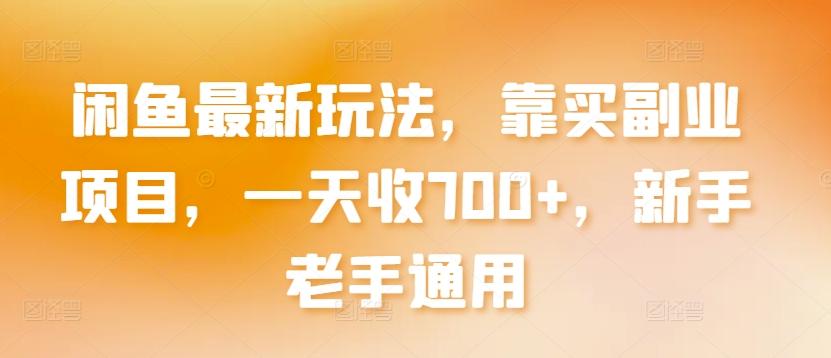 闲鱼最新玩法，靠买副业项目，一天收700+，新手老手通用【揭秘】-百盛轻创