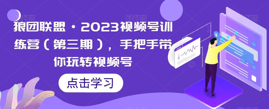 狼团联盟·2023视频号训练营（第三期），手把手带你玩转视频号-百盛轻创