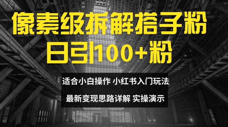 像素级拆解搭子粉，日引100+，小白看完可上手，最新变现思路详解【揭秘】-百盛轻创