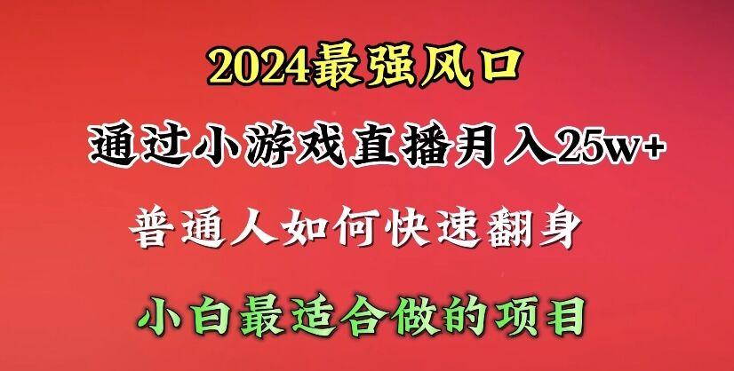 (10020期)2024年最强风口，通过小游戏直播月入25w+单日收益5000+小白最适合做的项目-百盛轻创
