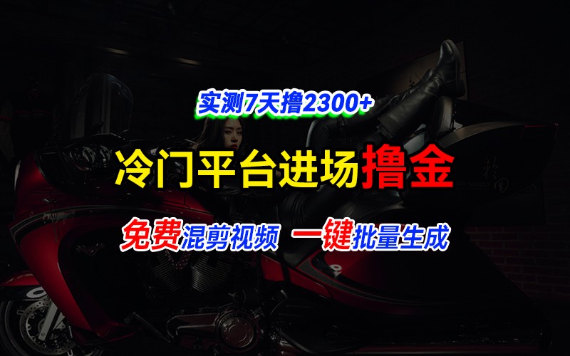 全新冷门平台vivo视频，快速免费进场搞米，通过混剪视频一键批量生成，实测7天撸2300+-百盛轻创