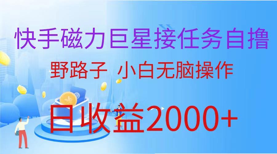 (9985期)(蓝海项目)快手磁力巨星接任务自撸，野路子，小白无脑操作日入2000+-小艾项目网