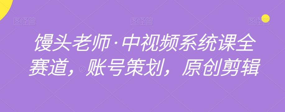 馒头老师·中视频系统课全赛道，账号策划，原创剪辑-小艾项目网