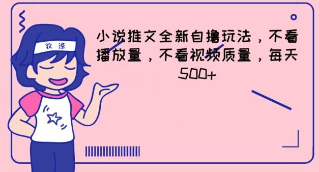 小说推文全新自撸玩法，不看播放量，不看视频质量，每天500+【揭秘】-小艾项目网