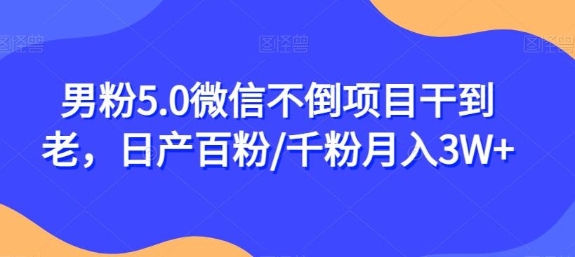 男粉5.0微信不倒项目干到老，日产百粉/千粉月入3W+【揭秘】-小艾项目网