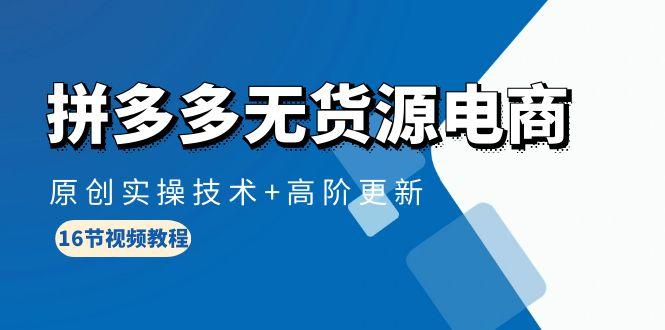 (10015期)拼多多无货源电商，原创实操技术+高阶更新(16节视频教程)-小艾项目网