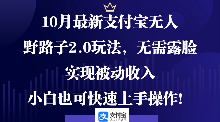 10月最新支付宝无人野路子2.0玩法，无需露脸，实现被动收入，小白也可...-小艾项目网