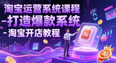 淘宝运营系统课程-打造爆款系统-淘宝开店教程-百盛轻创