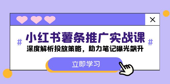 小红书-薯条推广实战课：深度解析投放策略，助力笔记曝光飙升-百盛轻创