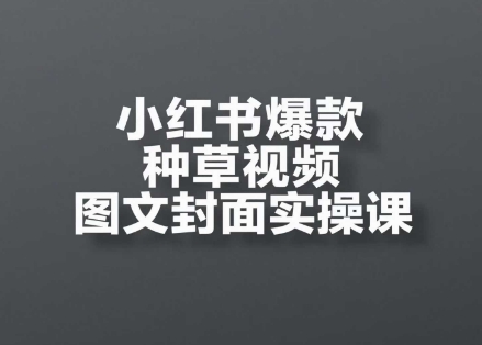 小红书爆款种草视频图文封面实操课，​开店、选品、引流、变现全流程-百盛轻创