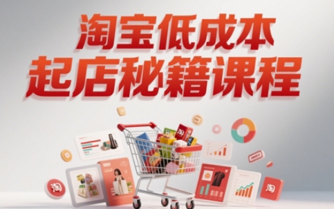 淘宝低成本起店系统课,助你快速起店,实现弯道超车