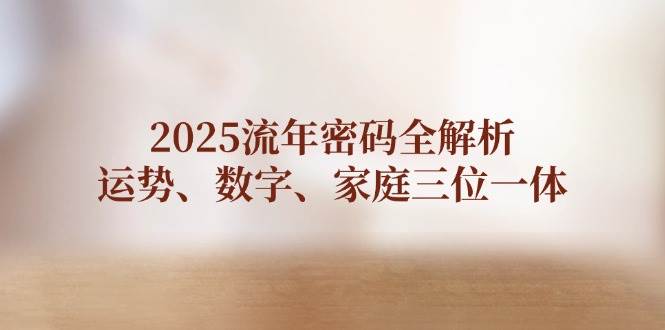 2025流年密码全解析,运势、数字、家庭三位一体-小艾项目网