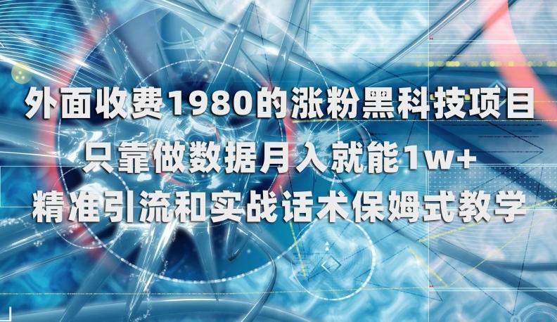 外面收费1980的涨粉黑科技项目，只靠做数据月入就能1w+【揭秘】-小艾项目网