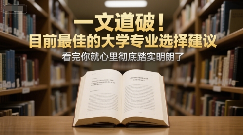 付费文章：一文道破！目前最佳的大学专业选择建议，看完你就心里彻底踏实明朗了-百盛轻创