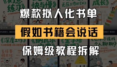 最新爆款拟人化书单玩法，假如书籍会说话，保姆级教程-百盛轻创