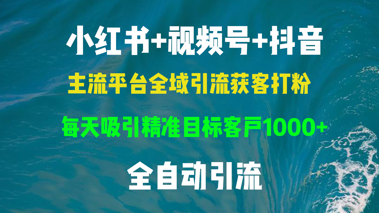 小红书，视频号，抖音主流平台全域引流获客打粉，每天吸引精准目标客户…-百盛轻创