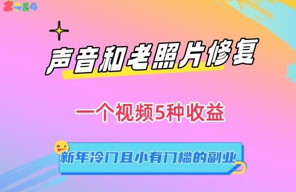 声音和老照片修复，一个视频5种收益，新年冷门且小有门槛的副业【揭秘】-百盛轻创