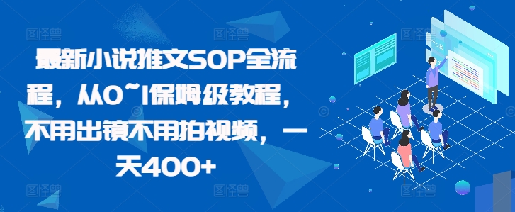 最新小说推文SOP全流程，从0~1保姆级教程，不用出镜不用拍视频，一天400+-小艾项目网