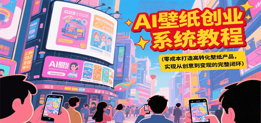 AI壁纸创业系统教程，零成本打造高转化壁纸产品，实现从创意到变现的完整闭环-百盛轻创