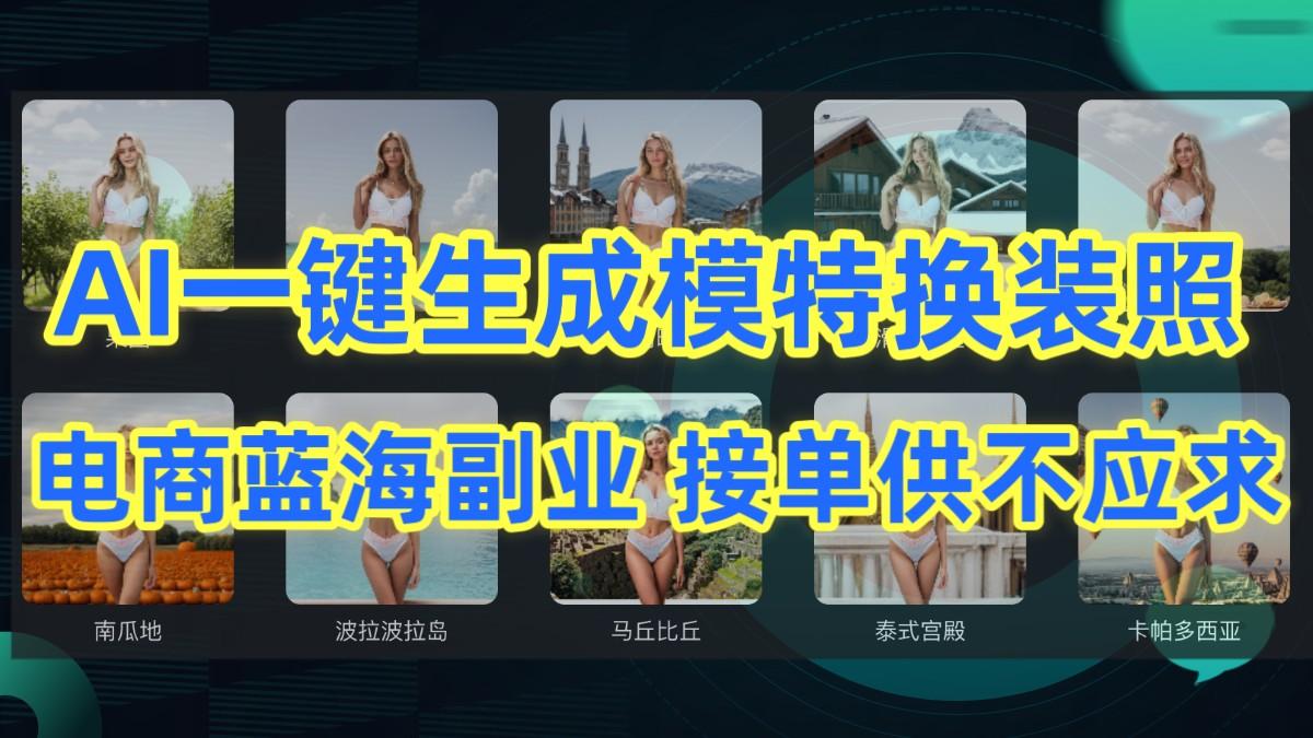 AI制作一键生成模特换装照，电商蓝海副业，接单供不应求-百盛轻创