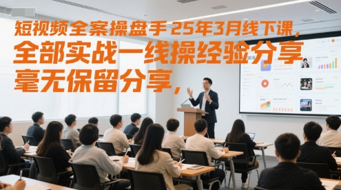 短视频全案操盘手25年3月线下课，全部实战一线操盘手经验分享，毫无保留分享，全是干货-小艾项目网