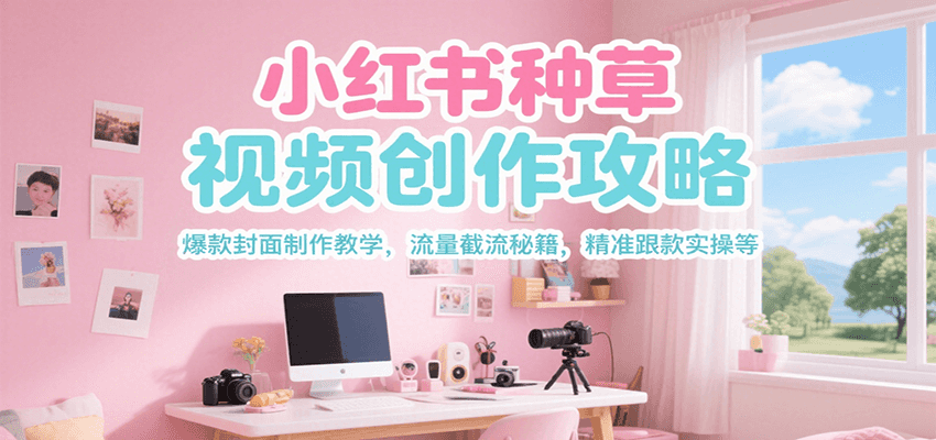 小红书种草视频创作攻略，爆款封面制作教学 ，流量截流秘籍 ，精准跟款实操等-百盛轻创