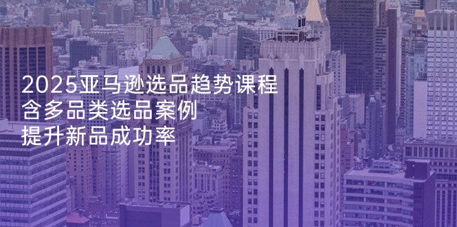 2025亚马逊选品趋势课程，含多品类选品案例，提升新品成功率-百盛轻创