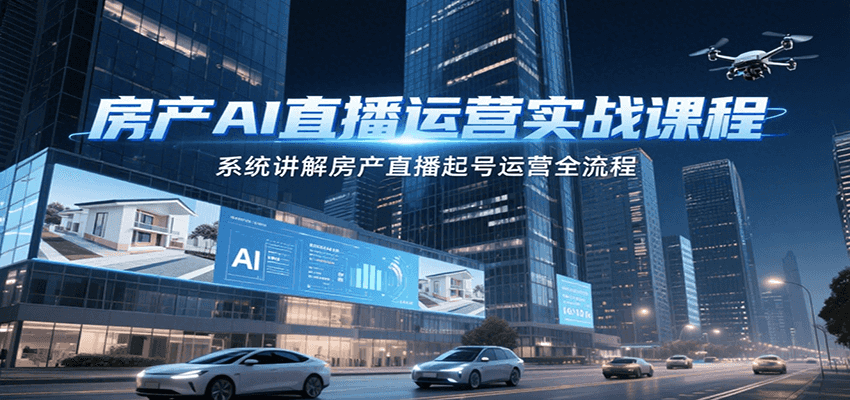 房产AI直播运营实战课程,系统讲解房产直播起号运营全流程-小艾项目网