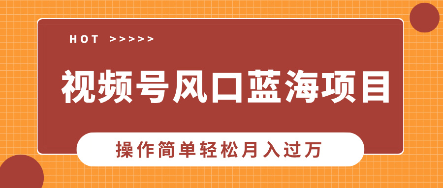 视频号风口蓝海项目，中老年人的流量密码，操作简单轻松月入过万-百盛轻创