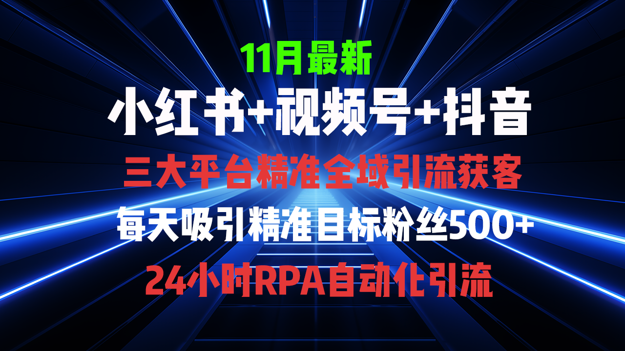 全域多平台引流私域打法，小红书，视频号，抖音全自动获客，截流自…-小艾项目网
