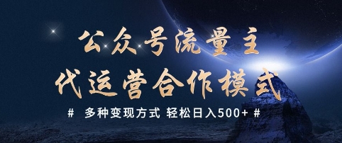 公众号流量主代运营  多种变现方式 轻松日入5张【揭秘】-小艾项目网