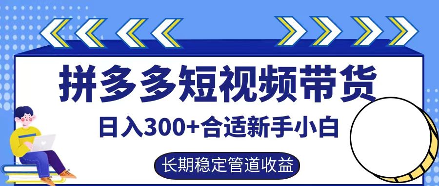拼多多短视频带货日入300+，实操账户展示看就能学会-百盛轻创