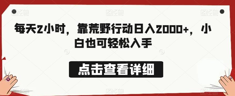 每天2小时，靠荒野行动日入2000+，小白也可轻松入手-小艾项目网