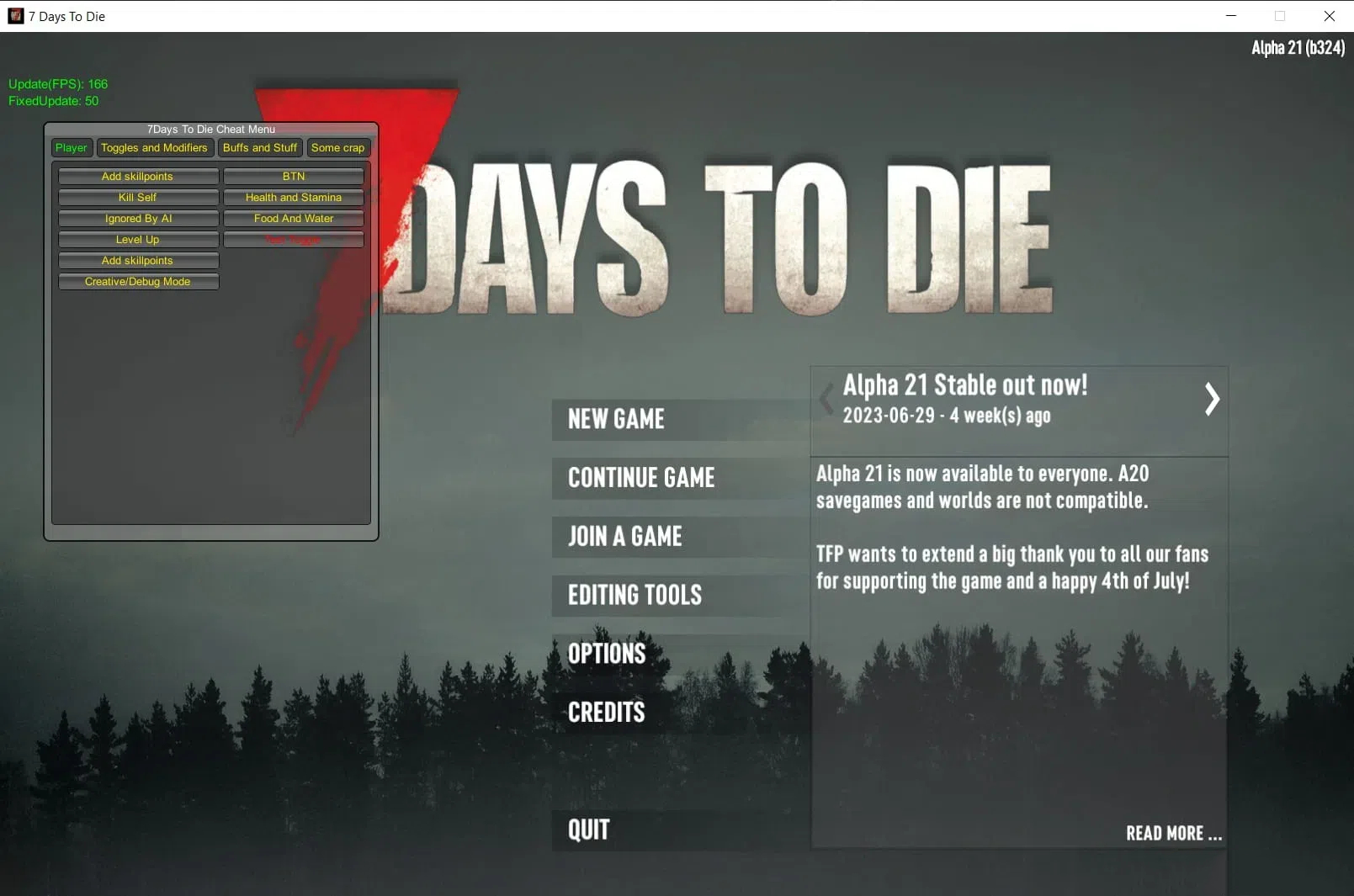 7 Days to Die 七日杀多功能修改器 v1.1.3.105 免费版-百盛轻创