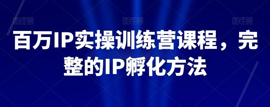 百万IP实操训练营课程，完整的IP孵化方法-小艾项目网