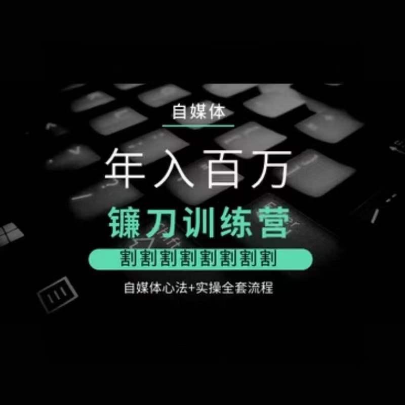 自媒体年入百万镰刀训练营，割割割割割割割割，自媒体心法+实操全套流程-百盛轻创