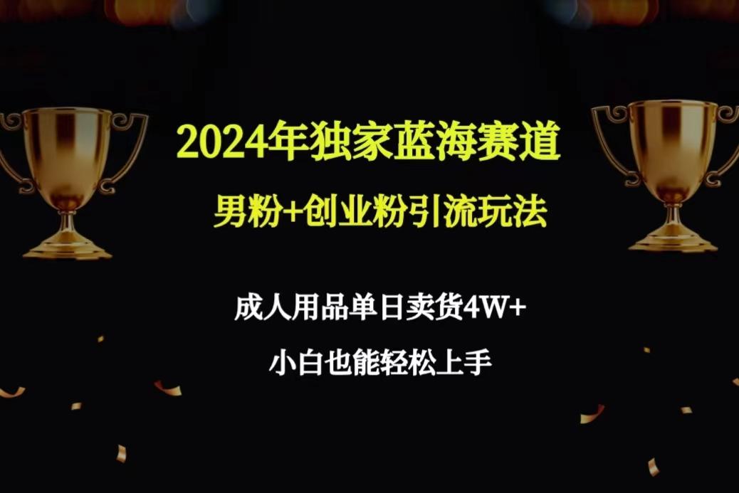 2024年独家蓝海赛道男粉+创业粉引流玩法，成人用品单日卖货4W+保姆教程-百盛轻创