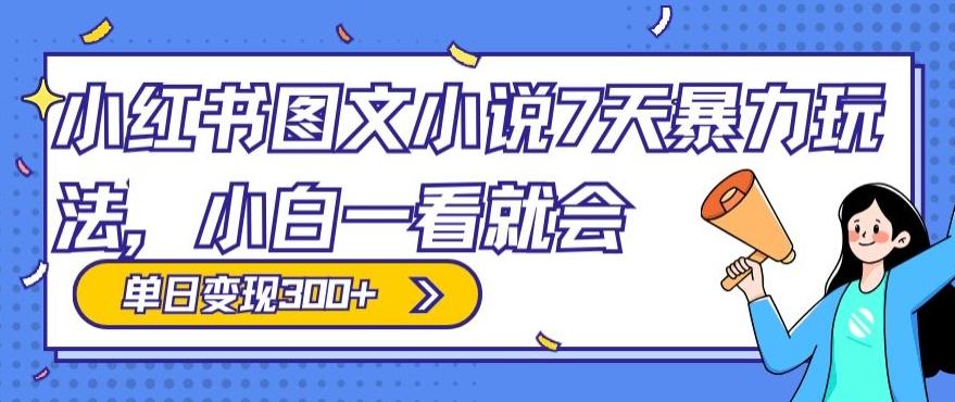 小红书图文小说7天暴力玩法，小白一看就会，单日变现300+-小艾项目网
