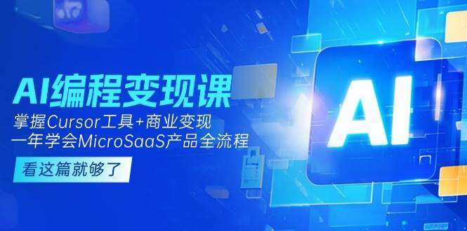 AI编程变现课：掌握Cursor工具+商业变现，一年学会MicroSaaS产品全流程-百盛轻创