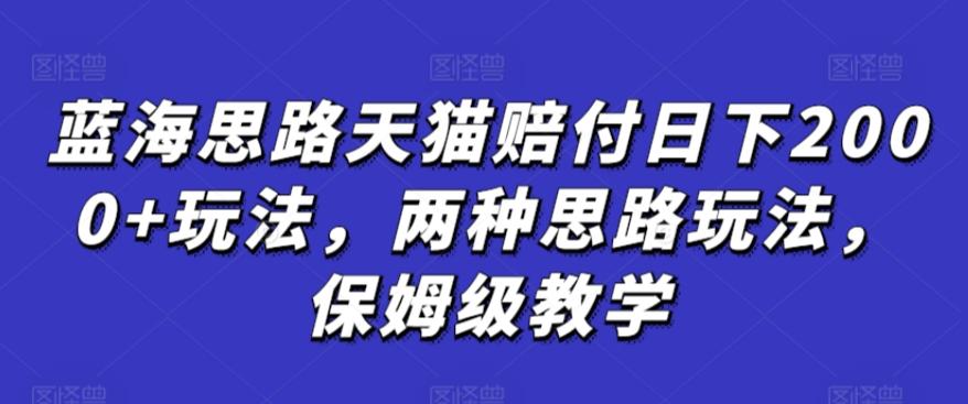 蓝海思路天猫赔付日下2000+玩法，两种思路玩法，保姆级教学【仅揭秘】-百盛轻创