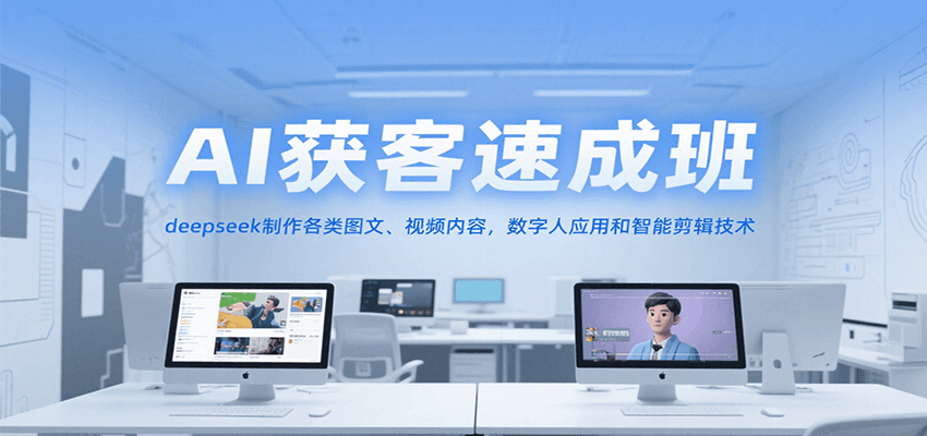 AI获客速成班,deepseek制作各类图文、视频内容,数字人应用和智能剪辑技术-小艾项目网