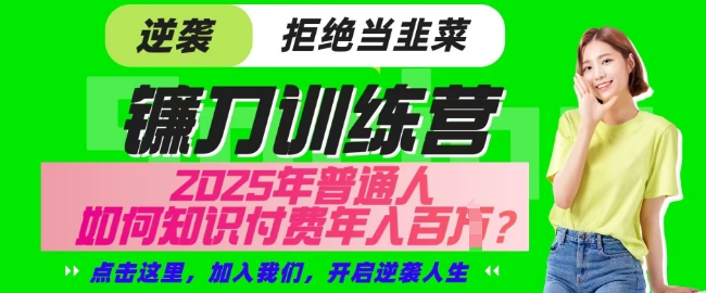 【网创项目终点站-镰刀训练营超级IP合伙人】25年普通人如何通过知识付费实现逆袭【揭秘】-小艾项目网
