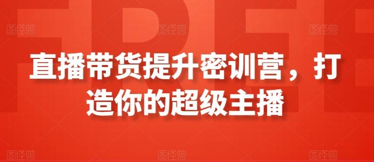 直播带货提升密训营，打造你的超级主播-百盛轻创