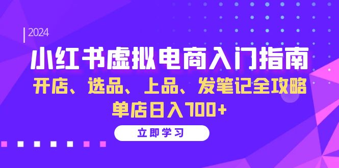 小红书虚拟电商入门指南：开店、选品、上品、发笔记全攻略 单店日入700+(更新)-小艾项目网