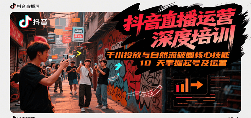抖音直播运营深度培训，千川投放与自然流核心技能，10天掌握起号及运营(6-7月新课)-百盛轻创