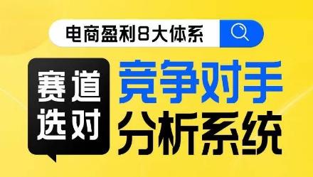 电商盈利8大体系·赛道选对，​竞争对手分析系统线上课-小艾项目网
