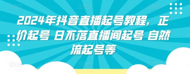2024年抖音直播起号教程，正价起号 日不落直播间起号 自然流起号等-小艾项目网